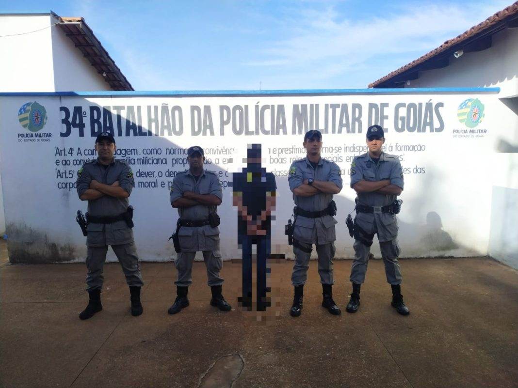 - Homem foi preso em flagrante por furto qualificado e abuso de confiança – Foto: Divulgação 34º BPM